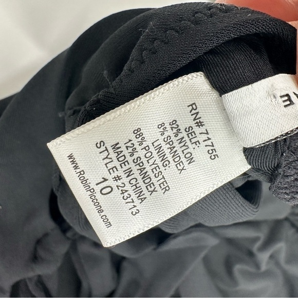 Robin Piccone Women's Sz 10 Margot Raffia O-Ring Lace Up Back One-Piece Swimsuit - Picture 9 of 10